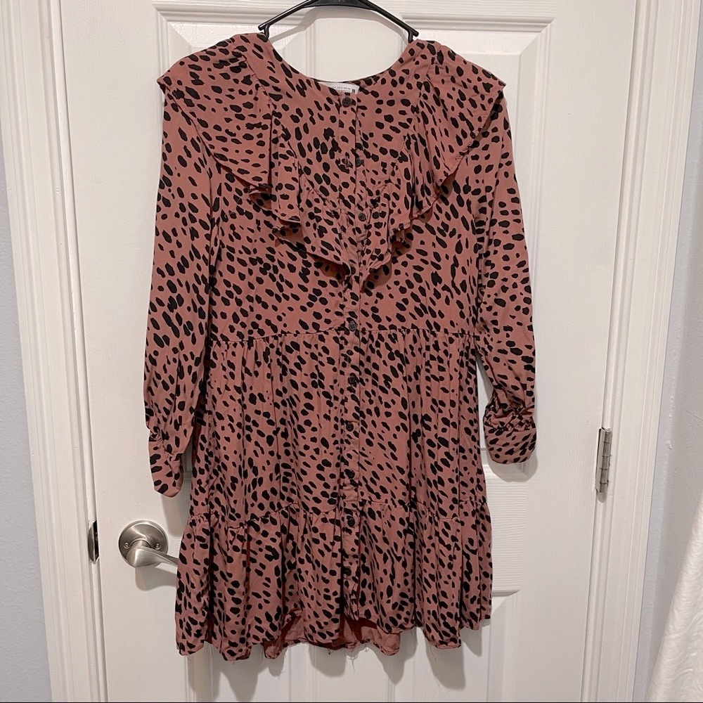 Zara Ruffle Leopard Print Dress